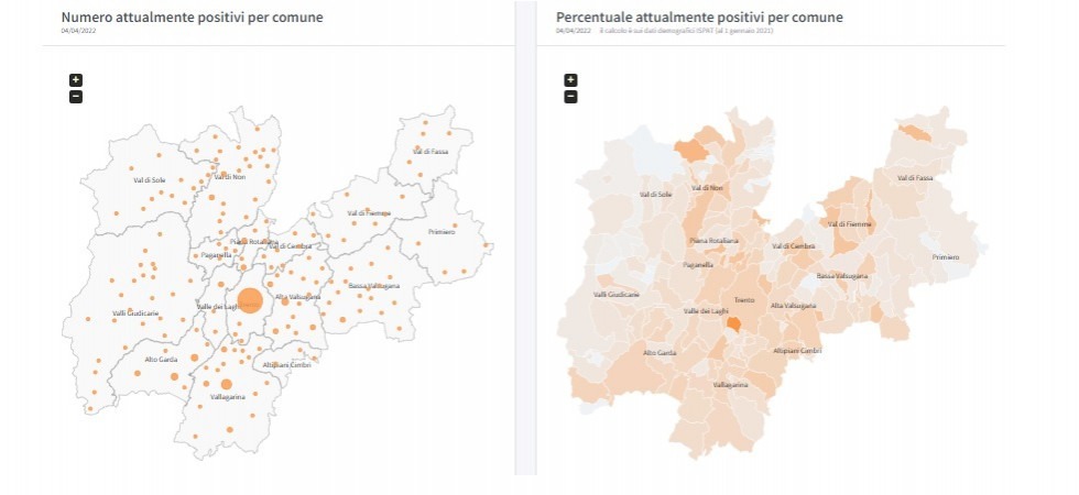 Covid in Trentino, sono 4.118 i positivi sul territorio provinciale